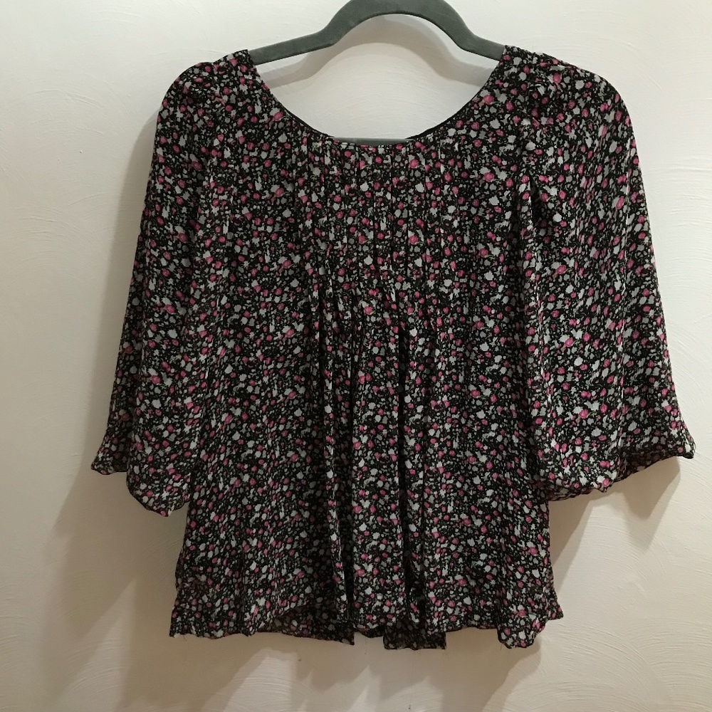 Antilia Femme Balloon Sleeve Floral Blouse